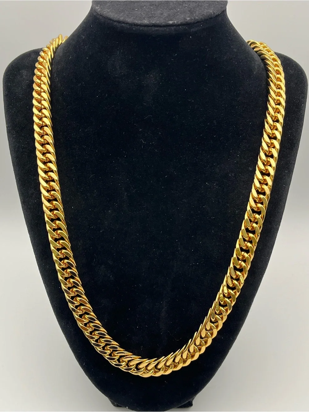 Men's 24”, Gold over Stainless Curb Chain Necklace